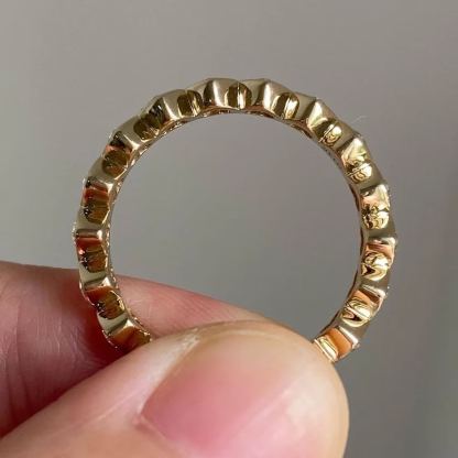 Love Heart Cut Zirconia Ring Wedding Band