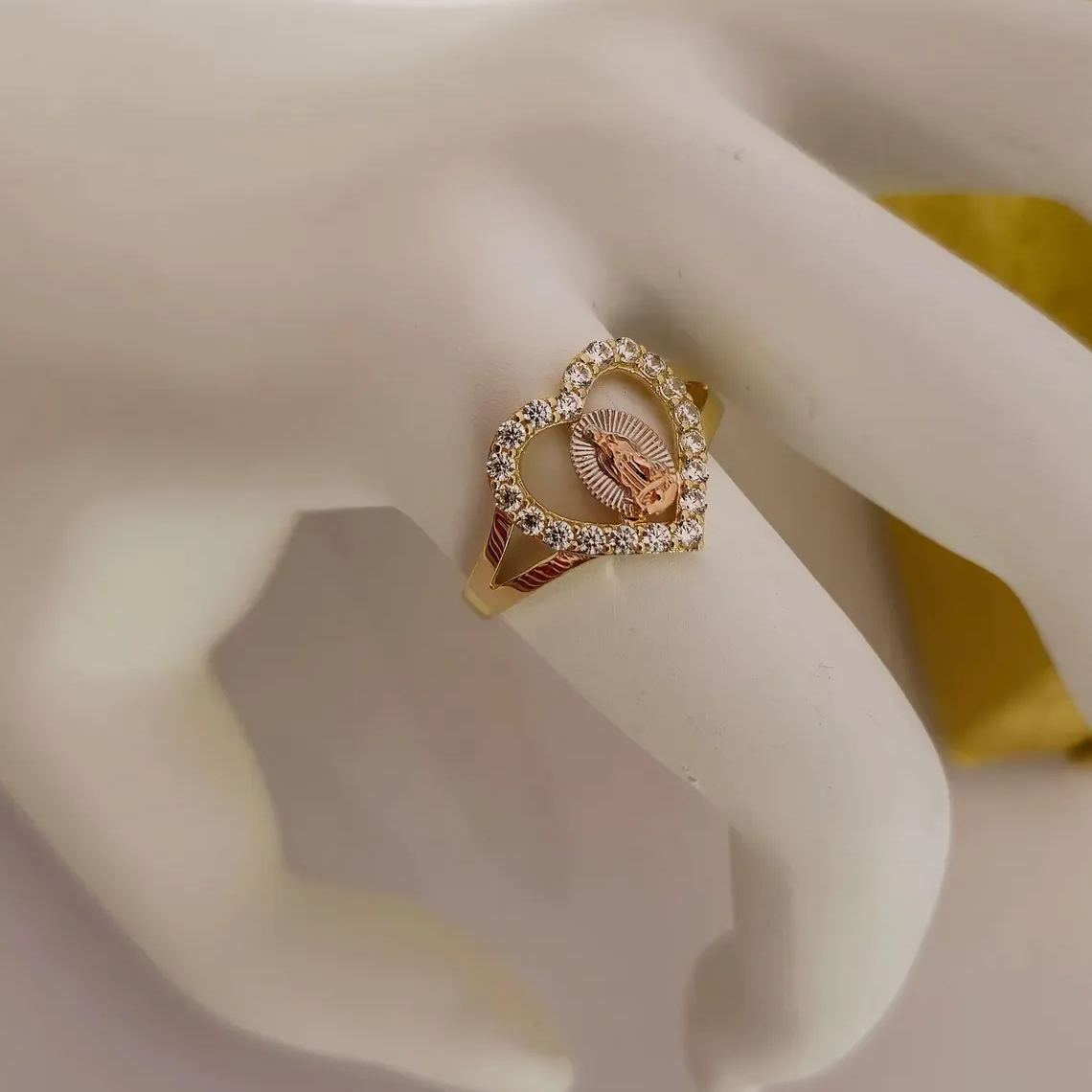 [Copy]14K Gold Plated XO Hearts and Kisses Band Ring