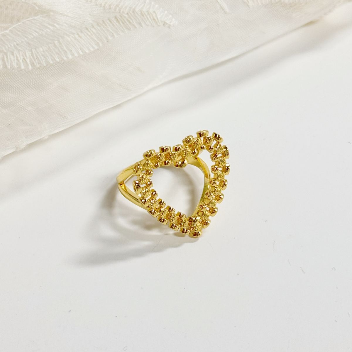 Diamond Cut RX Style Heart Frame Personalized Custom Engraved Ring