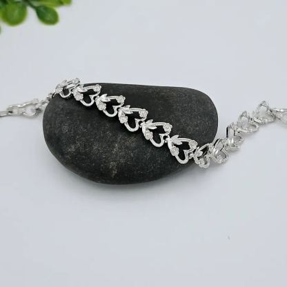 Vintage Style Hollow Hearts & Roses Bracelet Gold Plated Bracelet