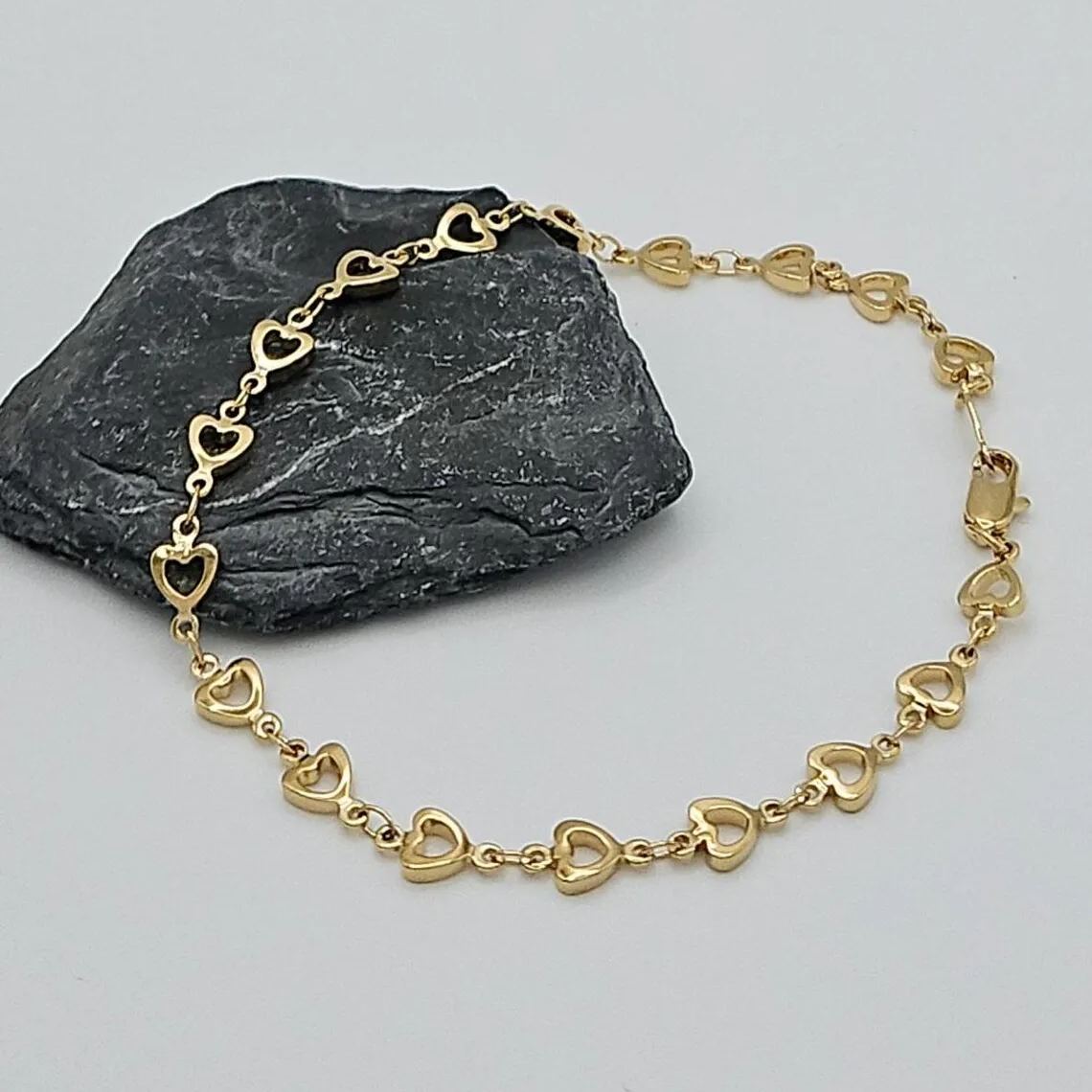 Minimalst Gold Plated Heart Anklet