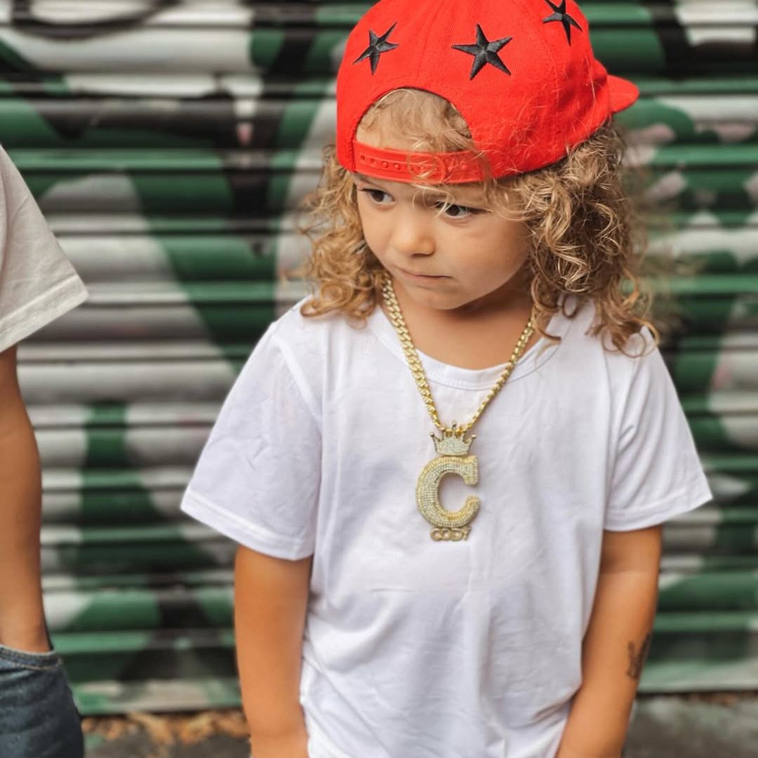 Custom Crown Big Initials Mini Name Pendants Necklace