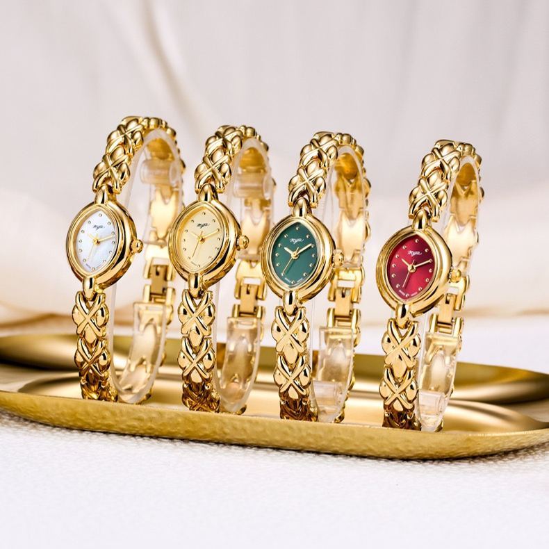 Vintage Style Gold Plated Luxury Ladies Quartz Watch Bracelet Watch