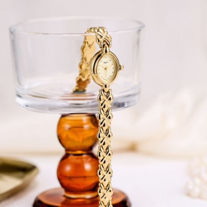 Vintage Style Gold Plated Luxury Ladies Quartz Watch Bracelet Watch