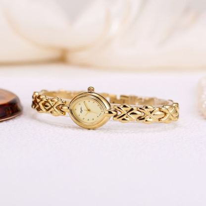 Vintage Style Gold Plated Luxury Ladies Quartz Watch Bracelet Watch