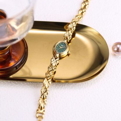 Vintage Style Gold Plated Luxury Ladies Quartz Watch Bracelet Watch