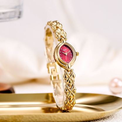Vintage Style Gold Plated Luxury Ladies Quartz Watch Bracelet Watch