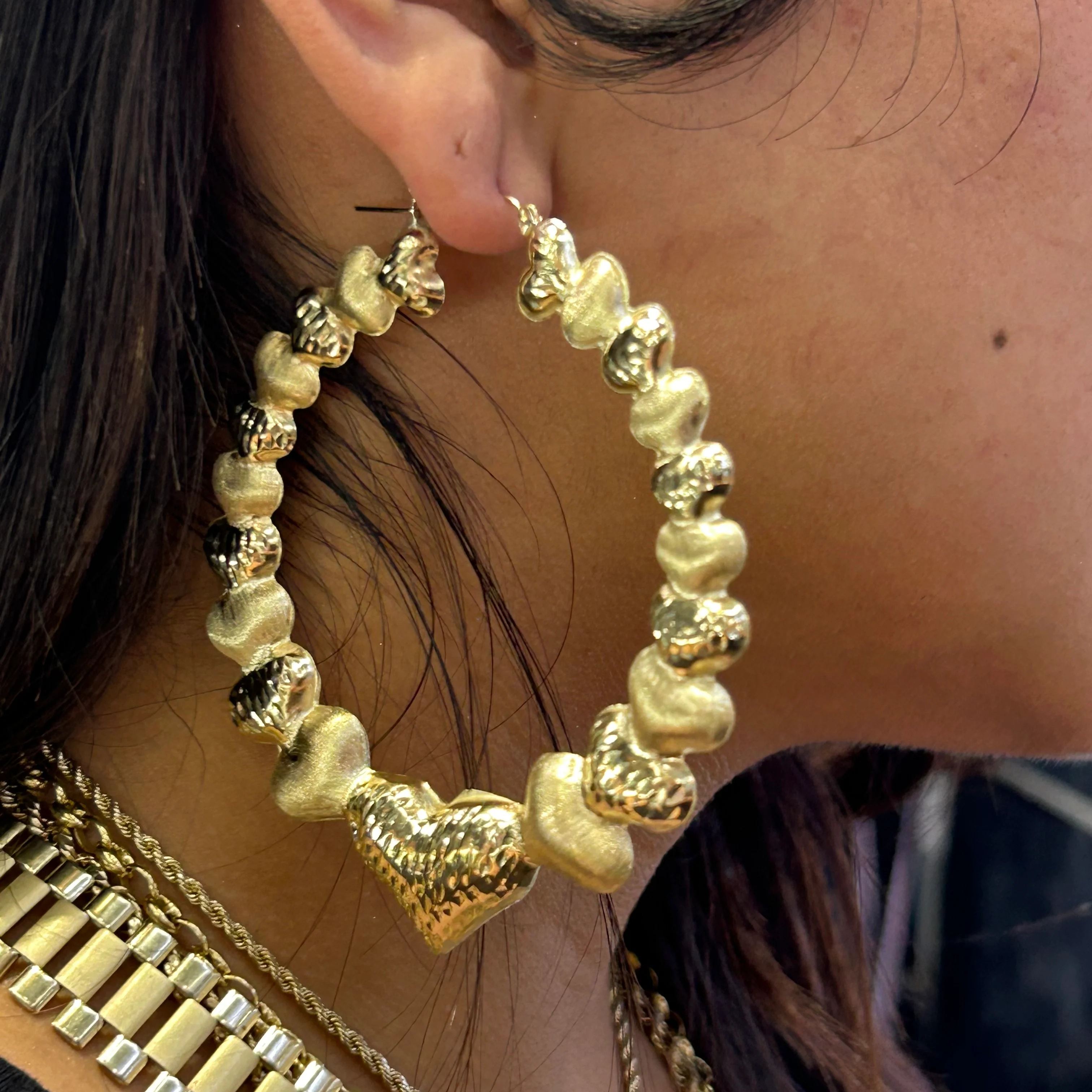 Multi Heart Hoop Earrings