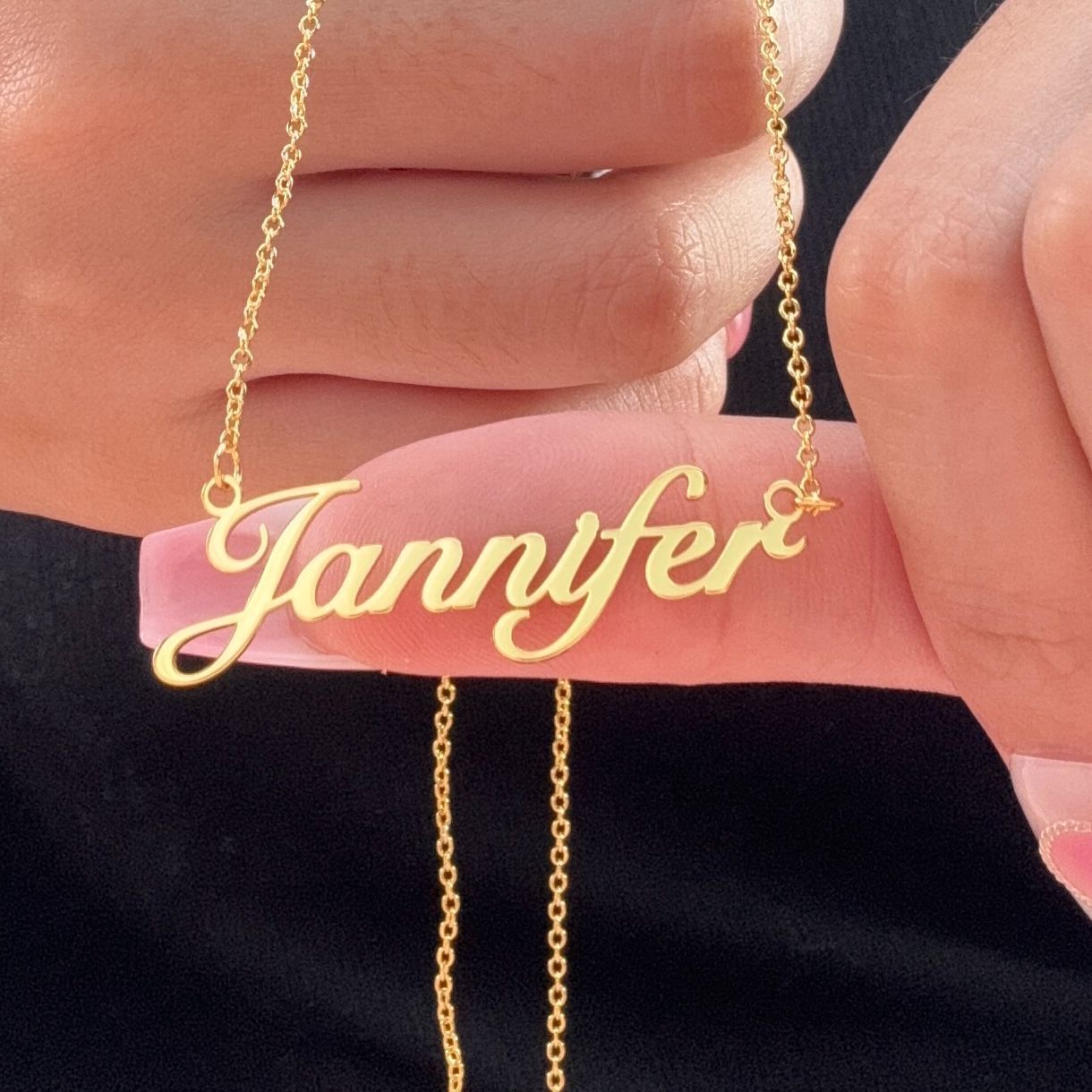 Nameplate Pendant Personalized Custom Gold Plated Name Necklace