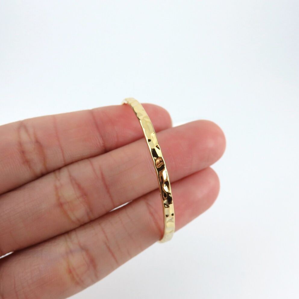 Baby Newborn Hammer-Cut Gold Plated Infant Bangle