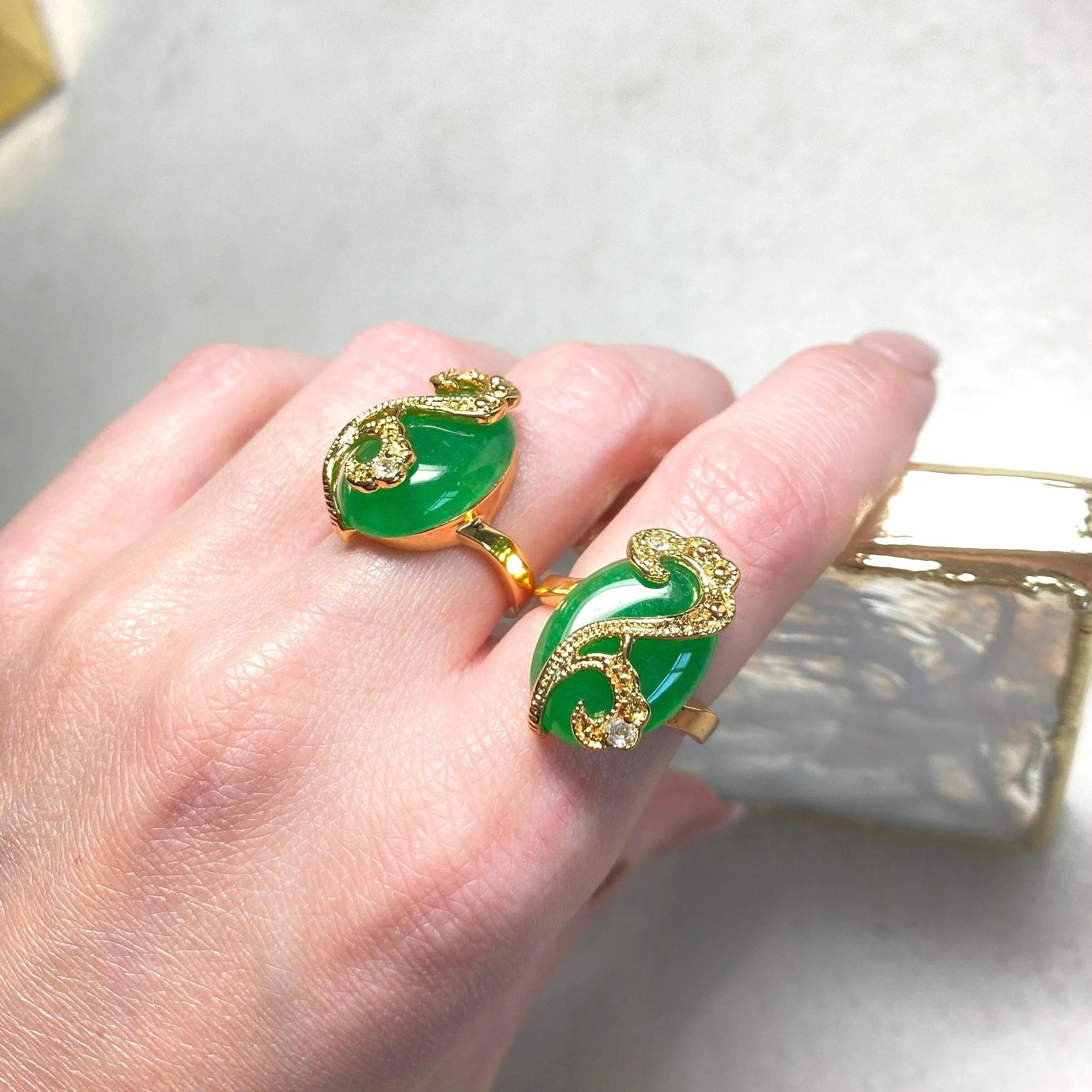 Real Green Jade Ring