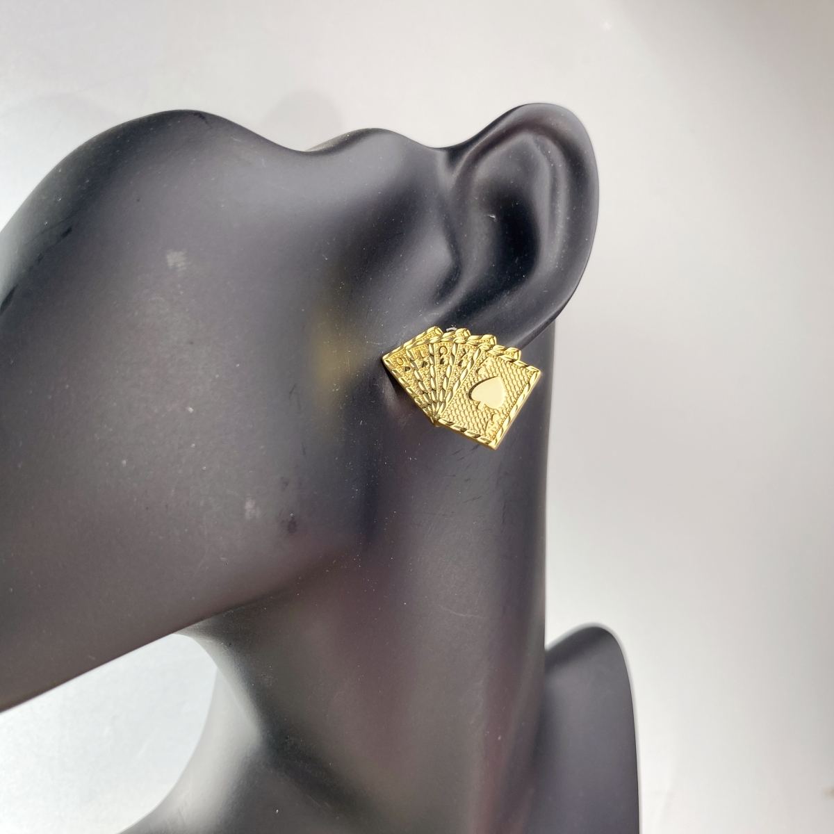 Poker Playing Cards Royal Flush Lucky Stud Push Back Earrings 