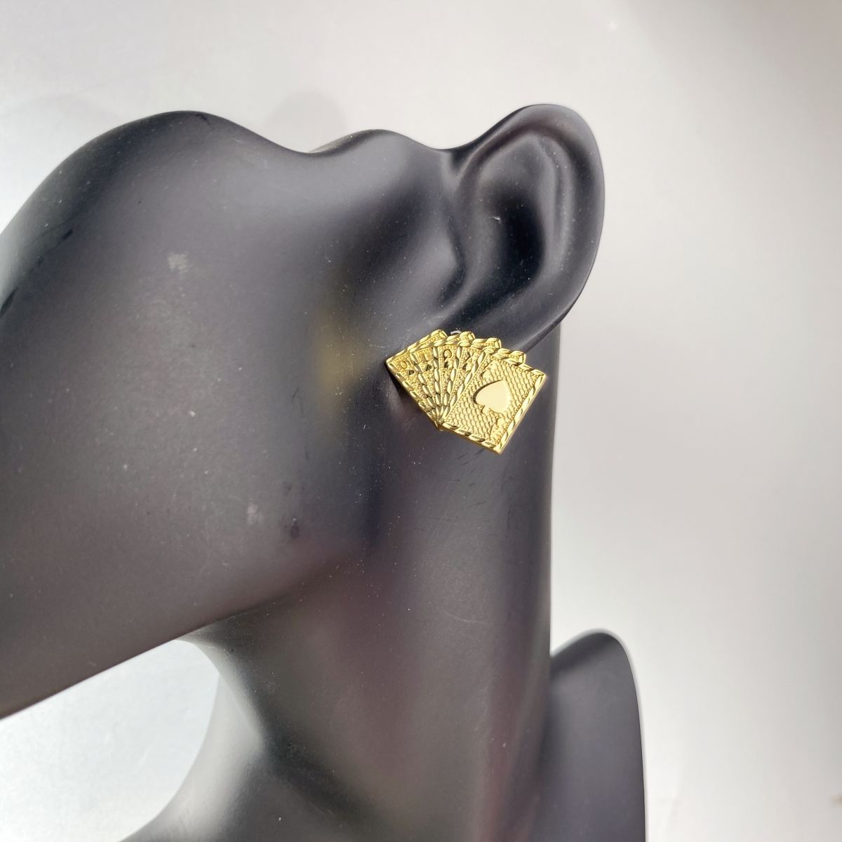 Poker Playing Cards Royal Flush Lucky Stud Push Back Earrings 