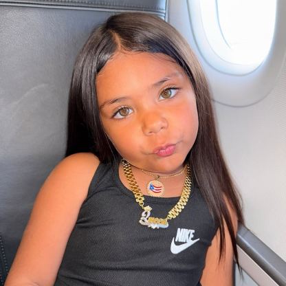 Rx Link Chain Custom Two Tone Double Plate Crown Heart Name Necklace