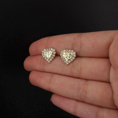 Gold Plated Heart Nugget Stud Earrings
