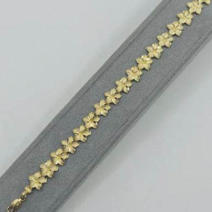 Gold Plated Medium-sized Hibiscus Flower Bracelet
