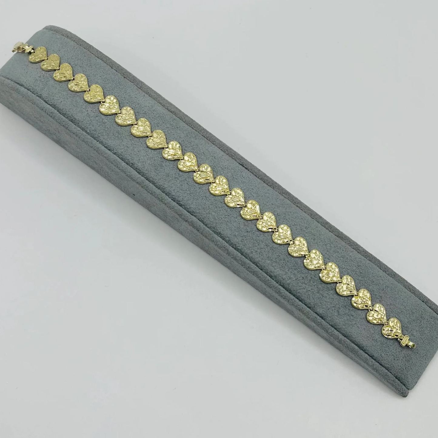 Gold Plated Nugget Heart Bracelet