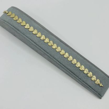 Gold Plated Nugget Heart Bracelet