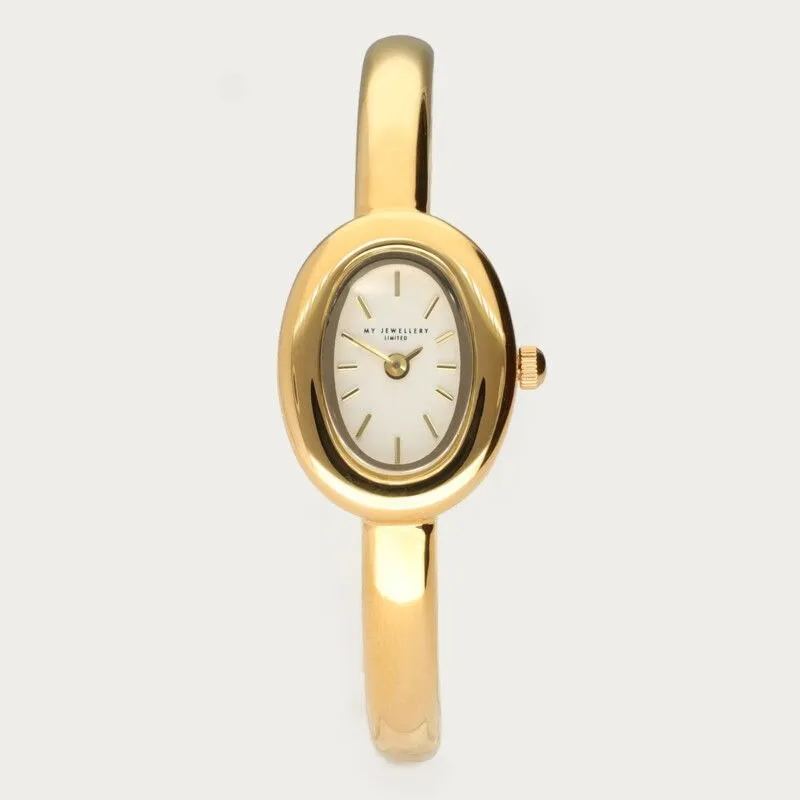 Gold Plated Bangle horloge