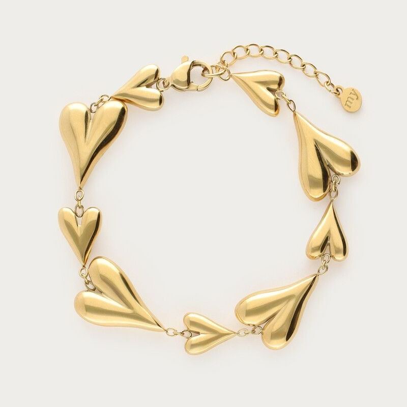 Large and Small Heart Nugget Bracelet