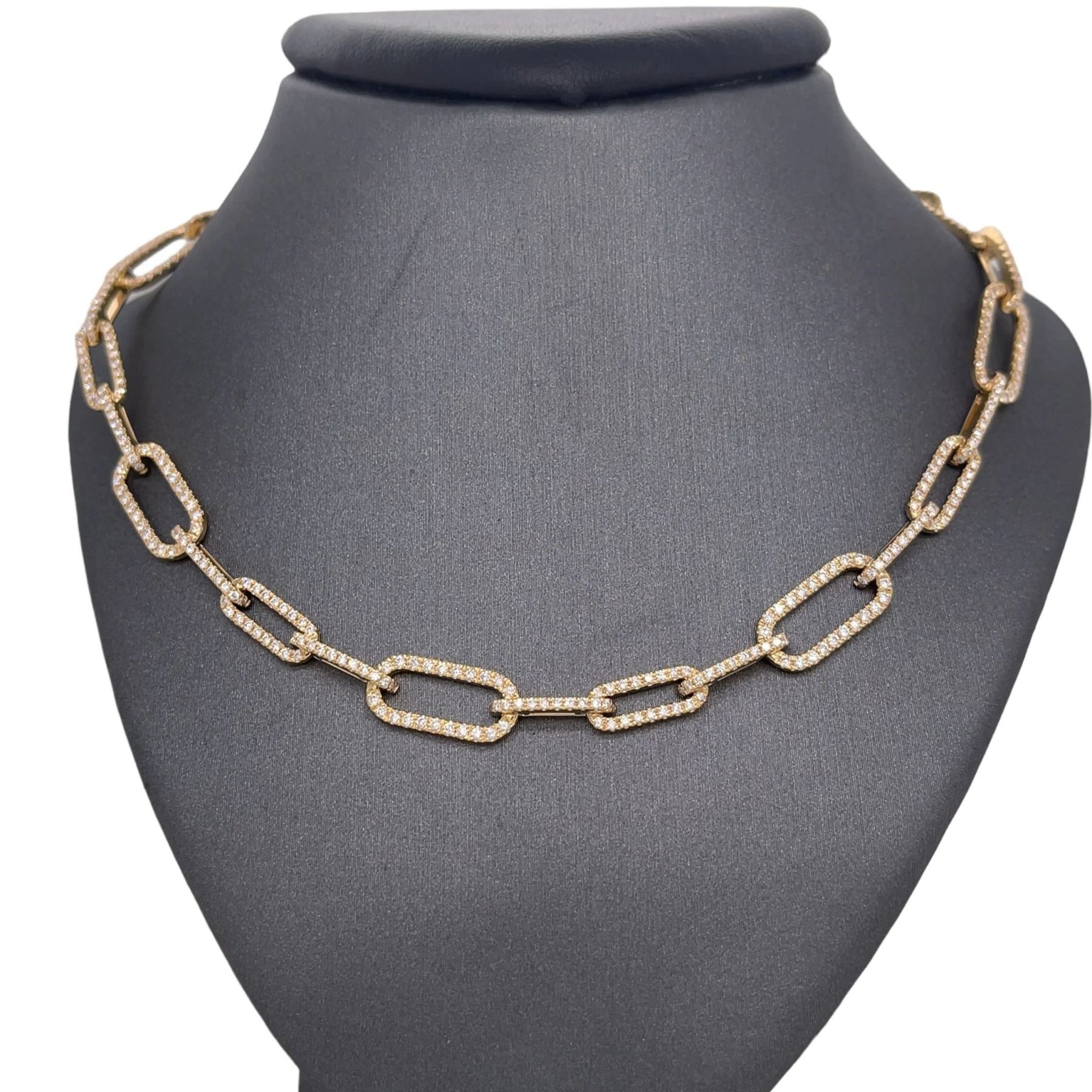 Gold Plated Diamond Paperclip Chain