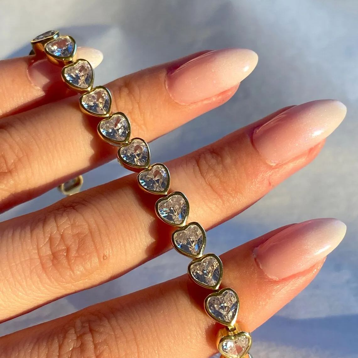 Woman Dainty Crystal Heart Bracelet Valentine's Day Gift