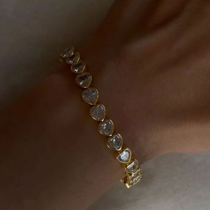 Woman Dainty Crystal Heart Bracelet Valentine's Day Gift