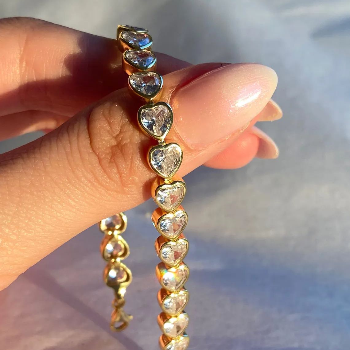 Woman Dainty Crystal Heart Bracelet Valentine's Day Gift