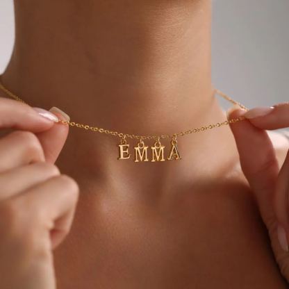 Custom Personalized Minimalist Initial Letters Pendant Name Necklace