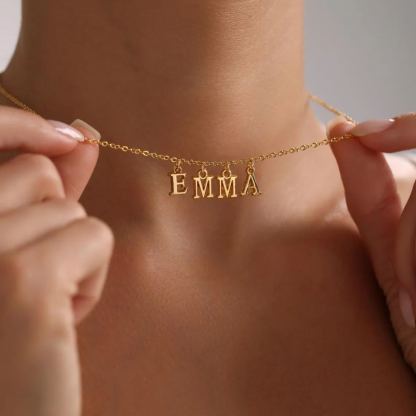 Custom Personalized Minimalist Initial Letters Pendant Name Necklace