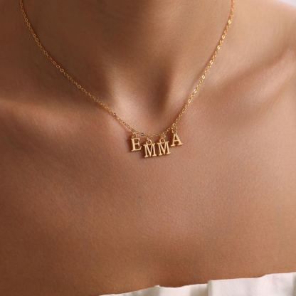 Custom Personalized Minimalist Initial Letters Pendant Name Necklace