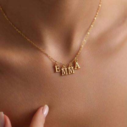 Custom Personalized Minimalist Initial Letters Pendant Name Necklace