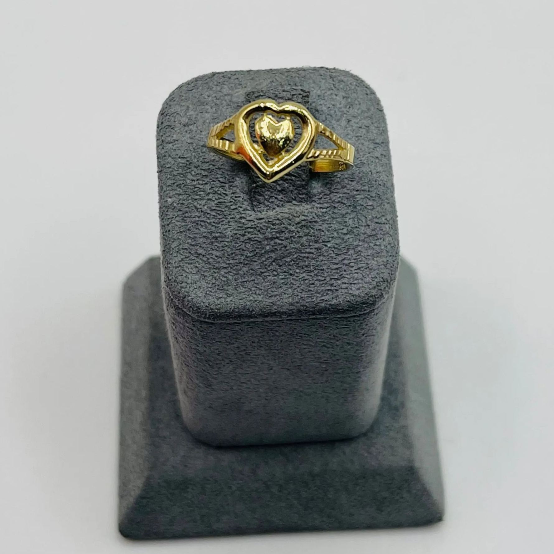 Gold Plated Tiny Treasure Heart Ring