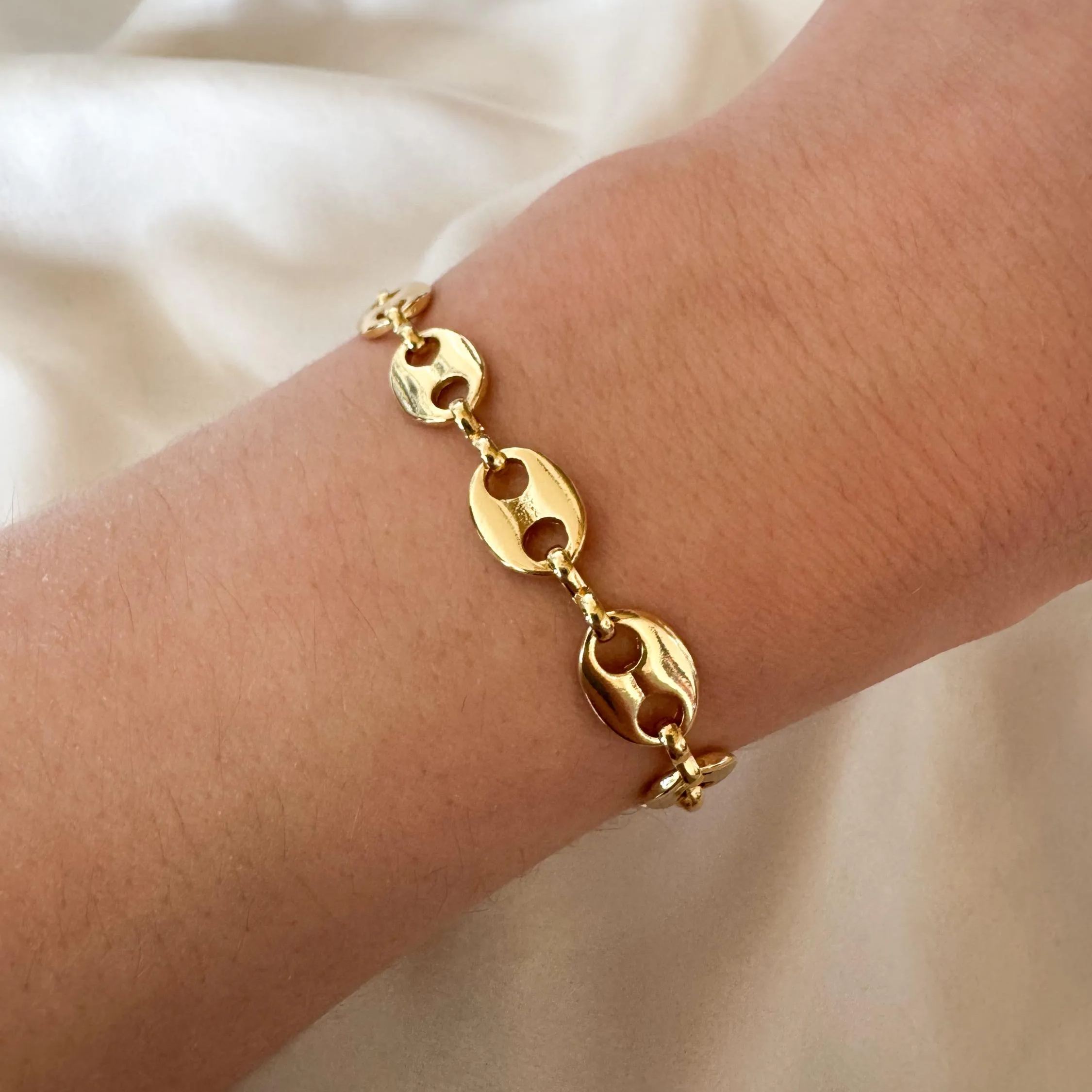 Gold Plated Mariner Sailor Link Chain Bracelet
