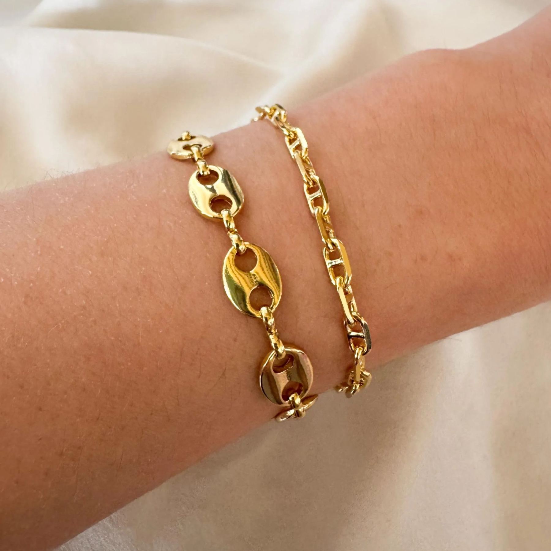 Gold Plated Mariner Sailor Link Chain Bracelet