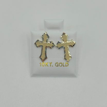 Gold Plated Royal Cross Earrings