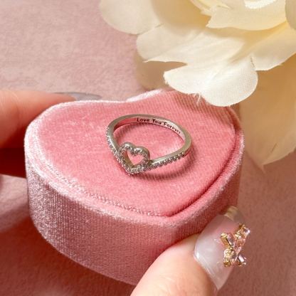 Wishbone Heart Ring Personalized Custom Engraved Promise Ring For Love