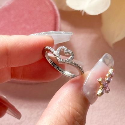 Wishbone Heart Ring Personalized Custom Engraved Promise Ring For Love