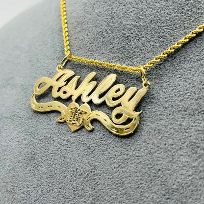 Gold Plated Quinceañera Custom Nameplate Necklace