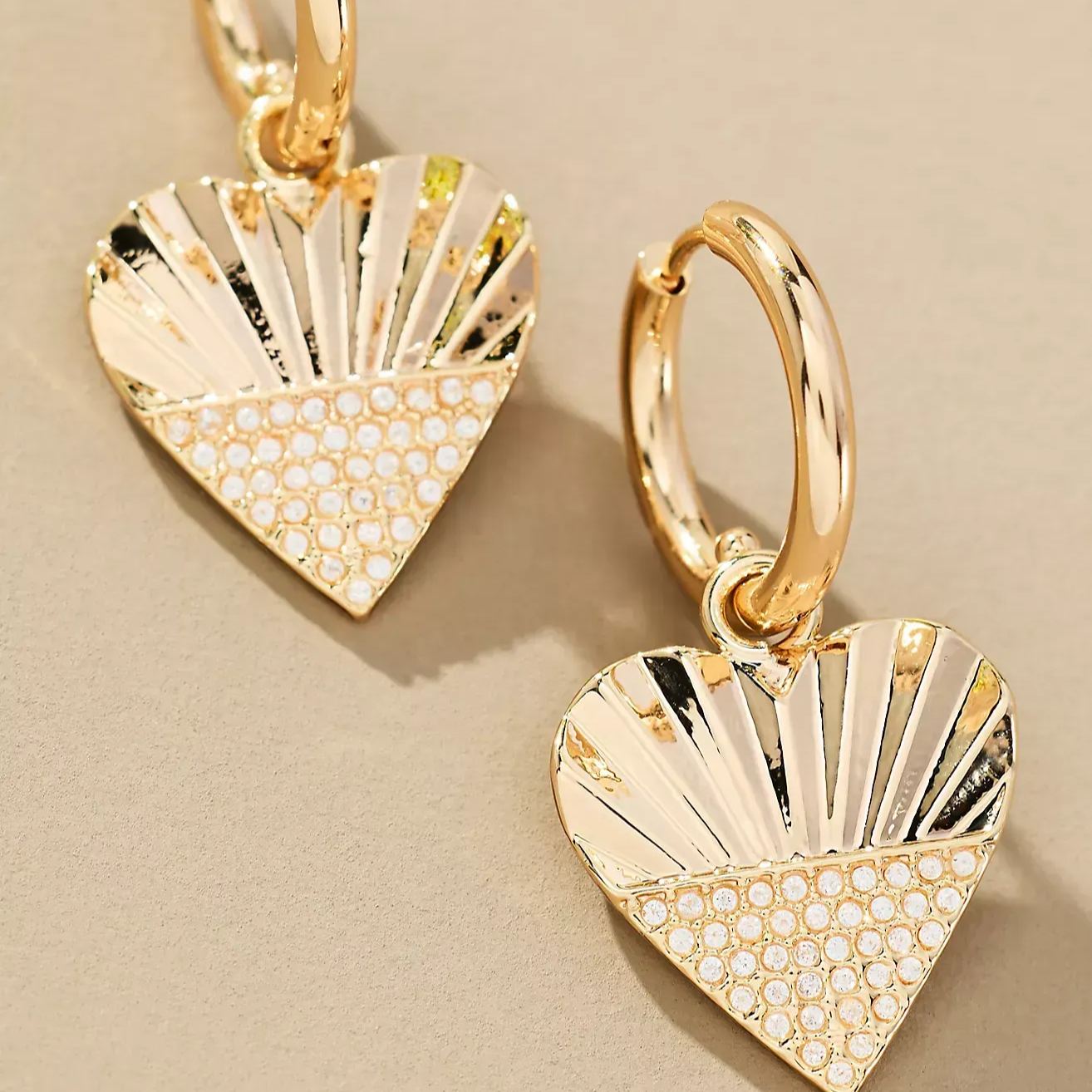 Gold Plated Icon Charm Huggie Hoop Earrings