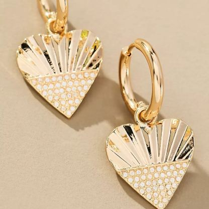 Gold Plated Icon Charm Huggie Hoop Earrings