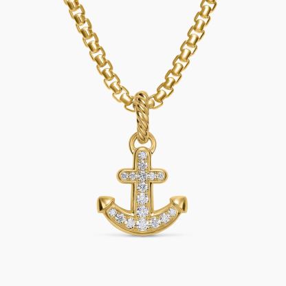 Gold Plated Anchor Amulet Necklace