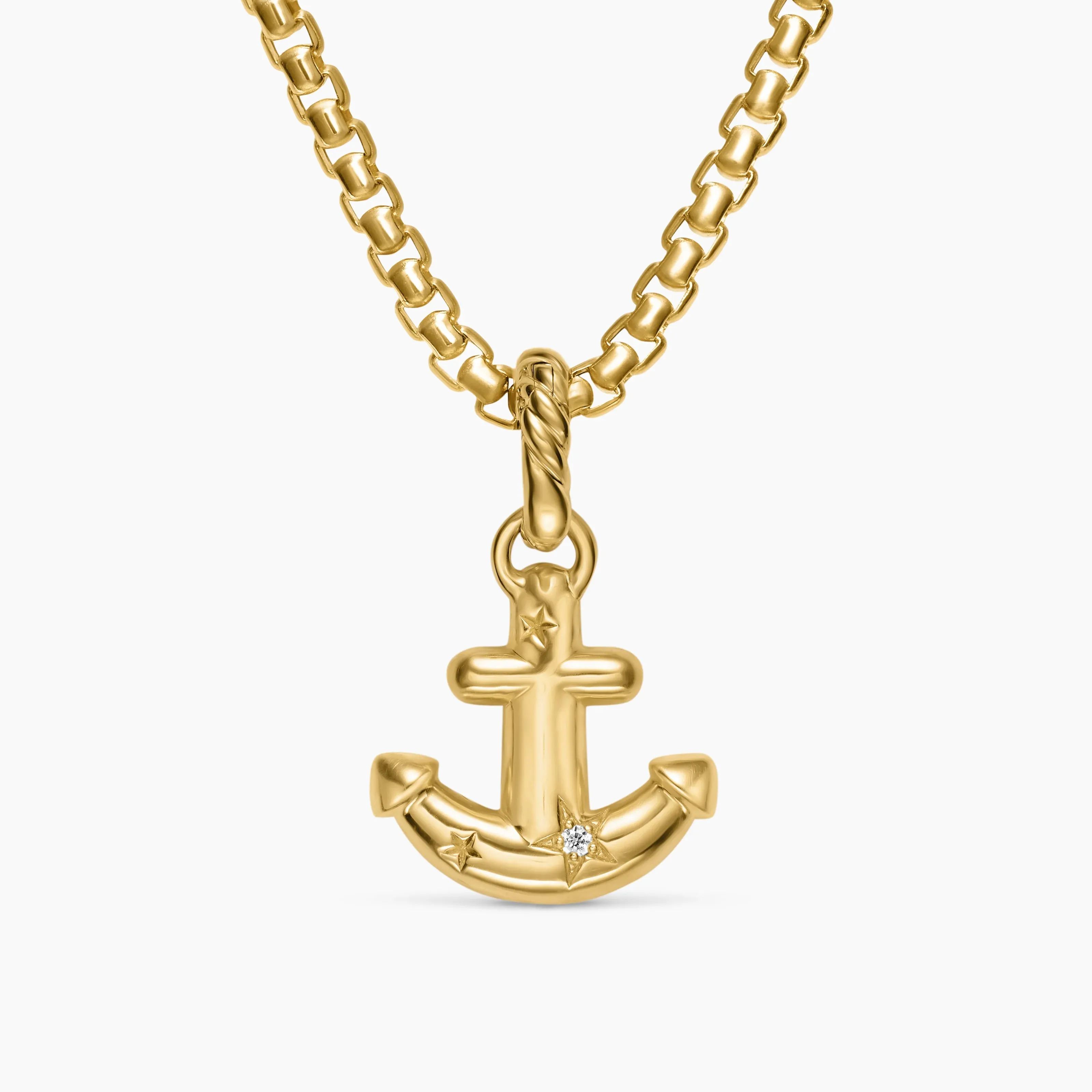 Gold Plated Anchor Amulet Necklace