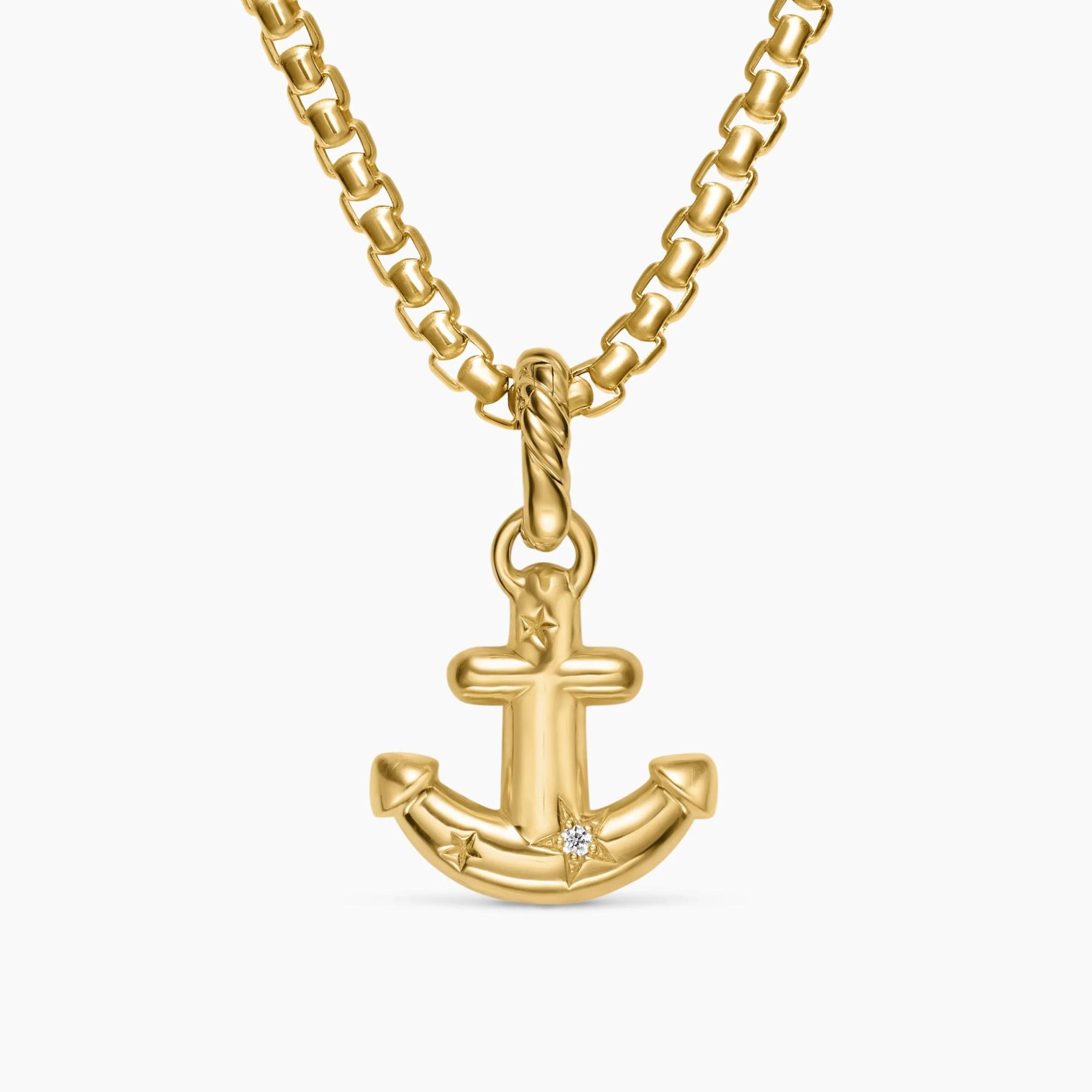 Gold Plated Anchor Amulet Necklace