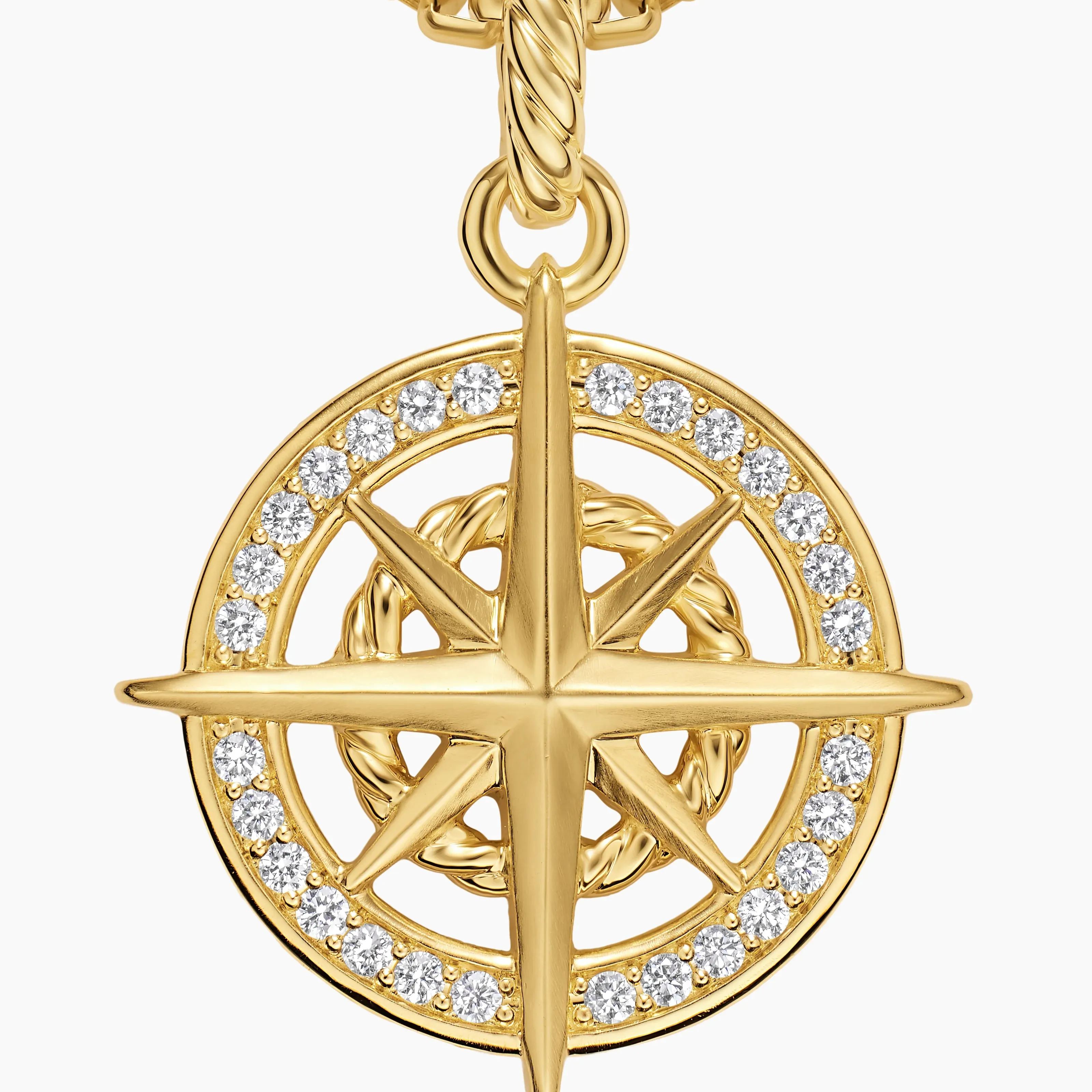 Gold Plated Compass Amulet Necklace