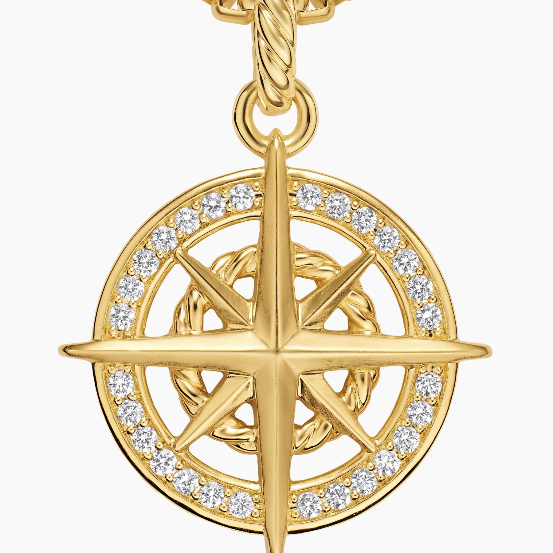 Gold Plated Compass Amulet Necklace