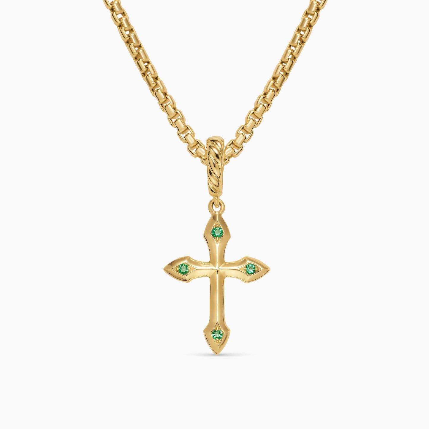 Gold Plated Petite Gothic Cross Amulet Necklace