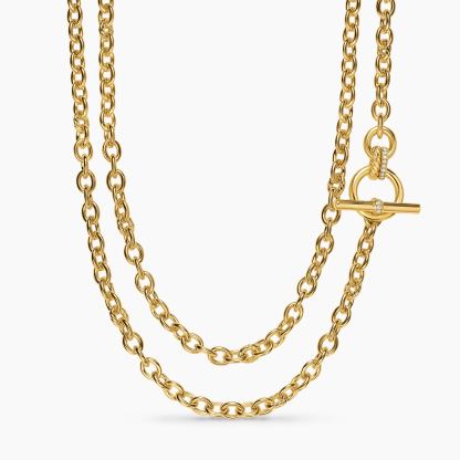 Gold Plated DY Mercer® Double Row Toggle Chain Necklace