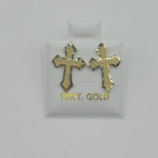 Gold Plated Cross Earrings