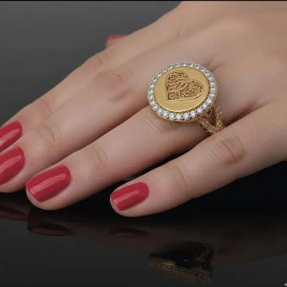 Gold Plated Handmade Valentine's Day Initial Ring